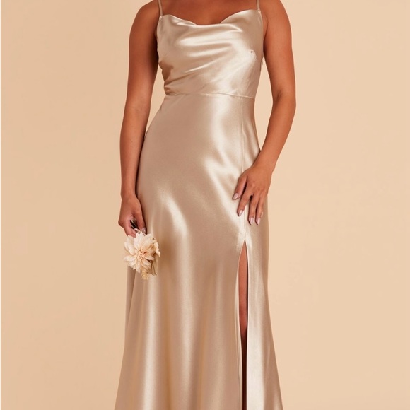 Birdy Grey Champagne Satin Gown - Picture 2 of 3